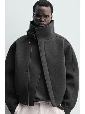 ZARA TECHNICAL WRAP-NECK JACKET